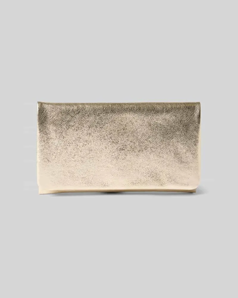 Abro Clutch aus echtem Leder mit Strukturmuster Gold
