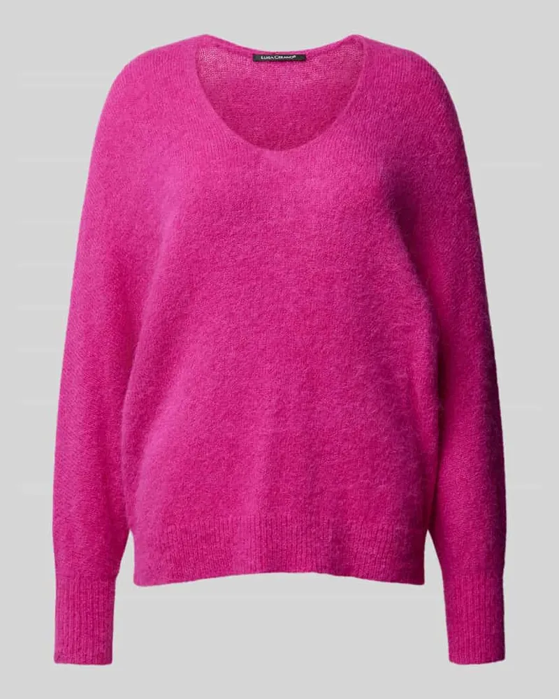 Luisa Cerano Strickpullover mit Rundhalsausschnitt Pink