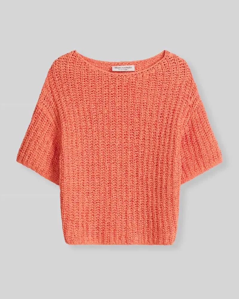 Marc O'Polo Relaxed Fit Pullover aus Baumwoll-Mix Orange