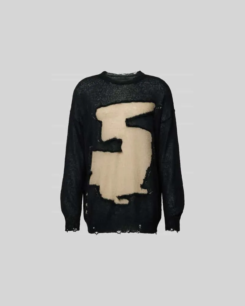 Maison Margiela Relaxed Fit Longsleeve mit Mohair-Anteil Black