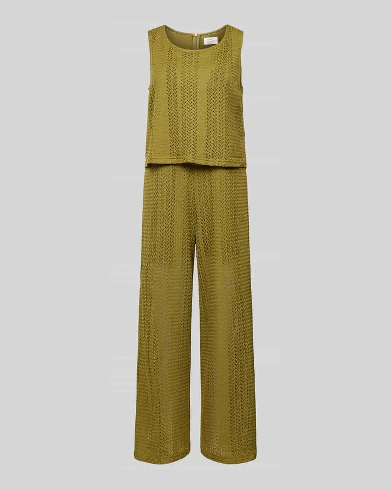 Vera Mont Jumpsuit mit Lochmuster Schilf