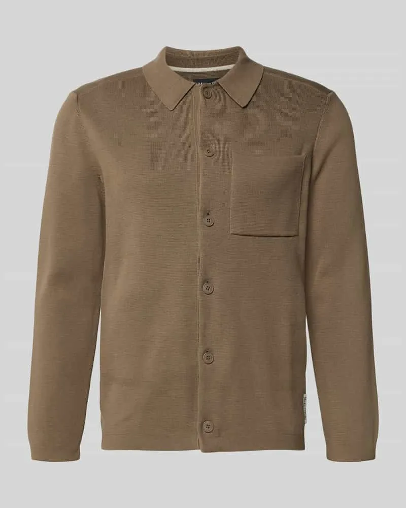 Marc O'Polo Regular Fit Strickjacke aus reiner Baumwolle Camel