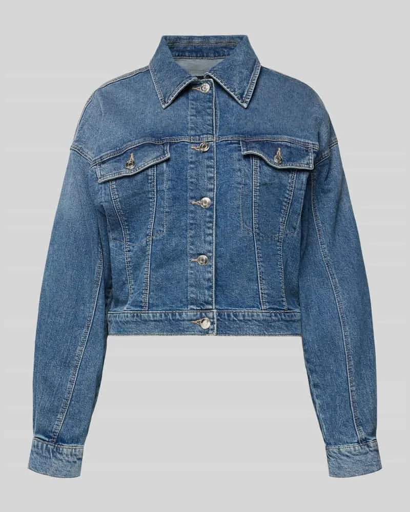 ZERO Jeansjacke mit Brusttaschen und Knopfleiste Jeansblau