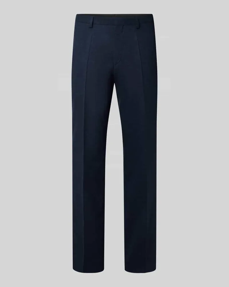 HUGO BOSS Skinny Fit Anzughose mit Woll-Anteil Modell 'HESTEN253X Marine