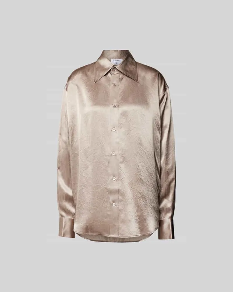 Filippa K Hemdbluse mit Knopfleiste Taupe