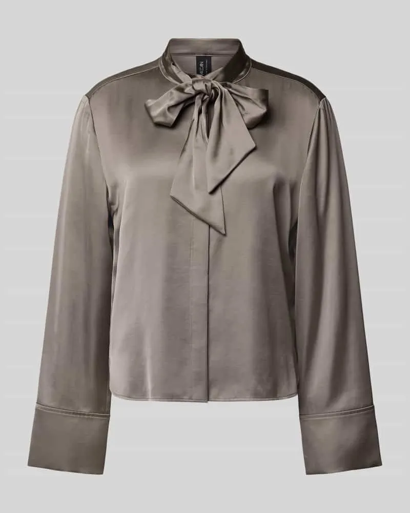 Marc Cain Regular Fit Schluppenbluse mit verdeckter Knopfleiste Taupe
