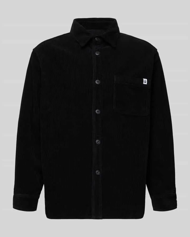 Edwin Jeans Regular Fit Freizeithemd aus Cord mit Kentkragen Modell 'ANDER Black