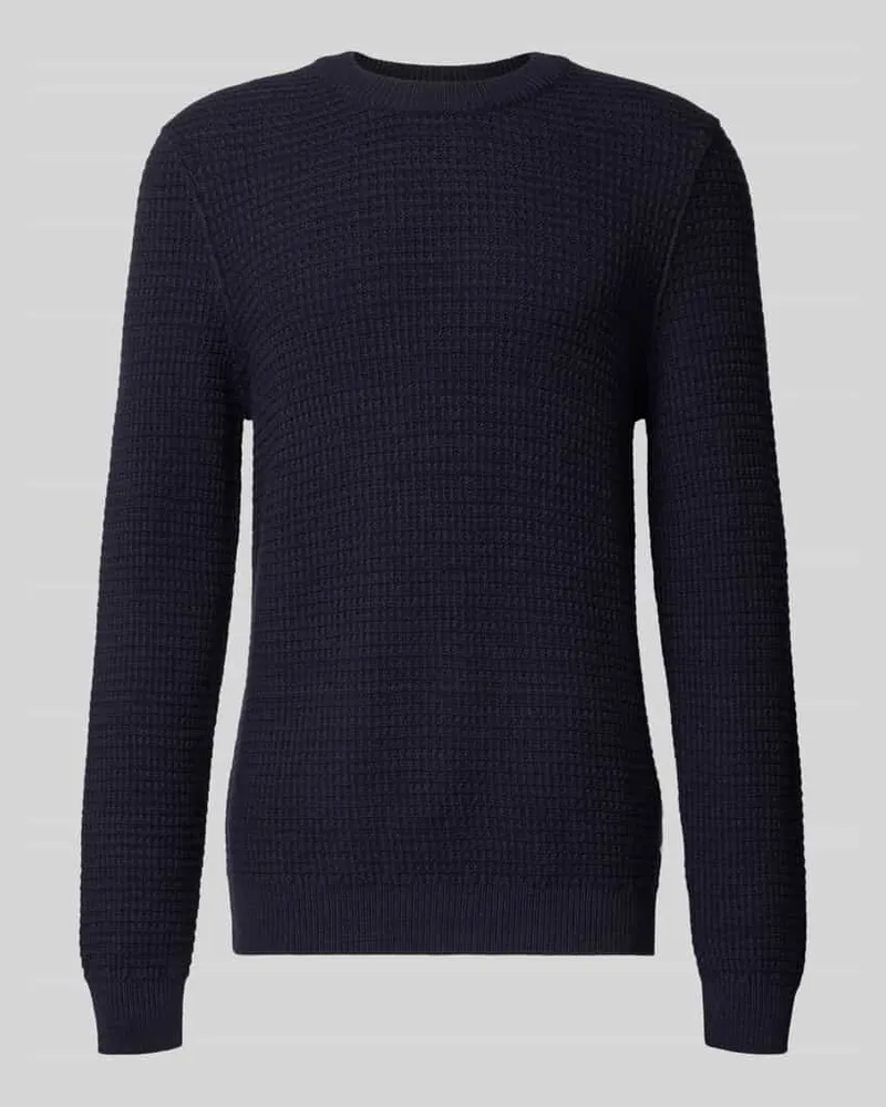 Marc O'Polo Regular Fit Strickpullover aus Baumwoll-Mix Marine