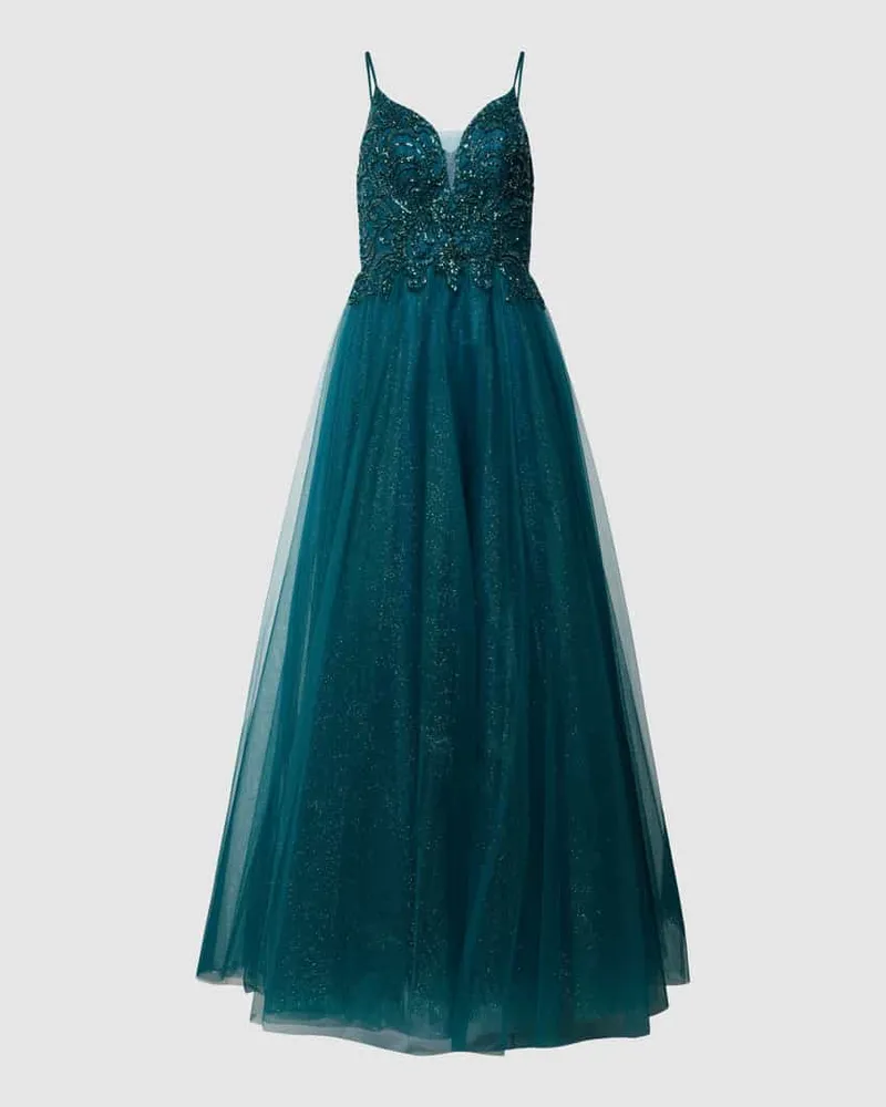 Mascara Abendkleid mit Paillettenbesatz Smaragd