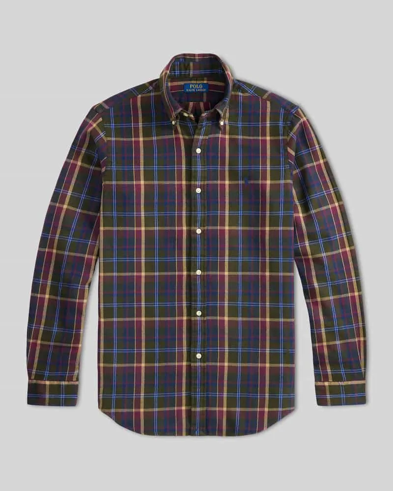 Ralph Lauren Custom Fit Freizeithemd aus reiner Baumwolle Oliv
