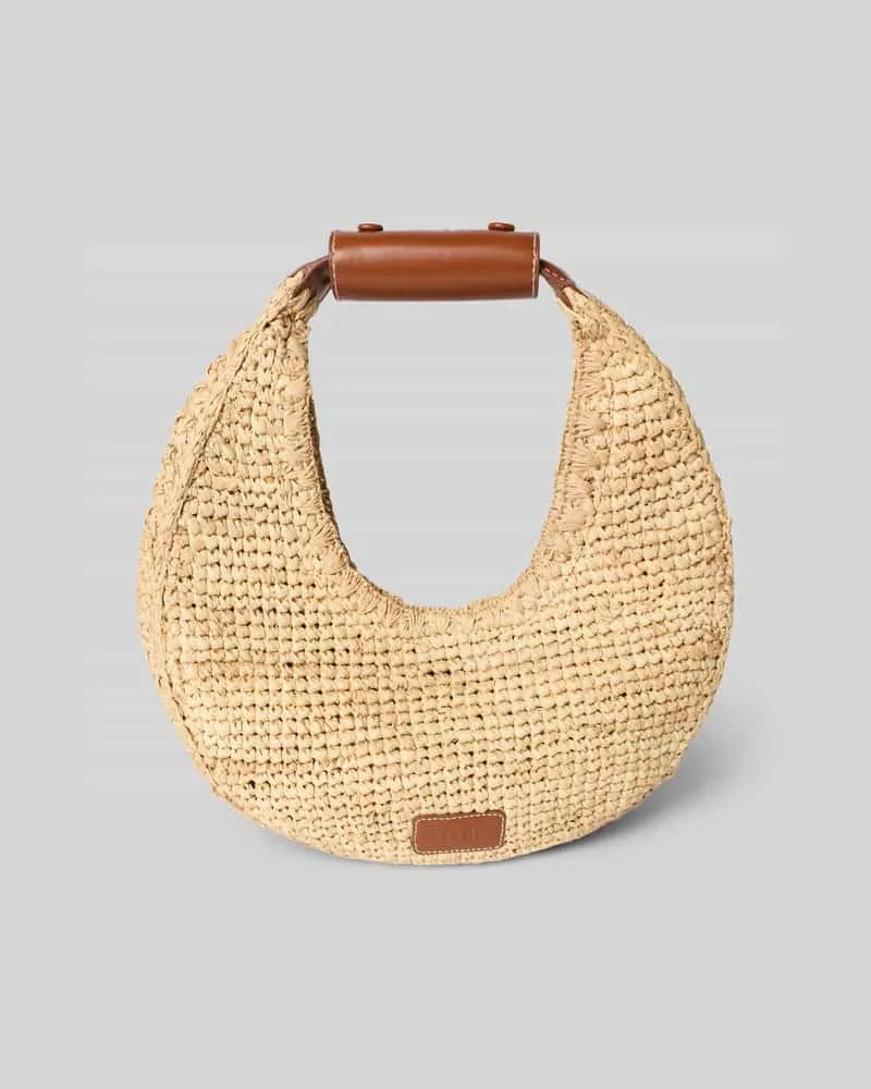 STAUD Handtasche mit Tragehenkel Modell 'MOON RAFFIA TOTE BAG Beige
