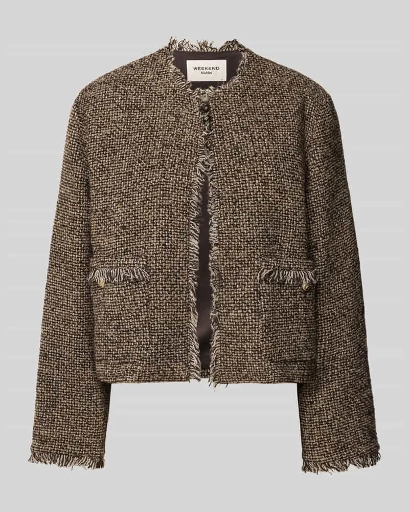 Max Mara Regular Fit Kurzblazer aus Woll-Mix Modell 'VENTO Mittelbraun