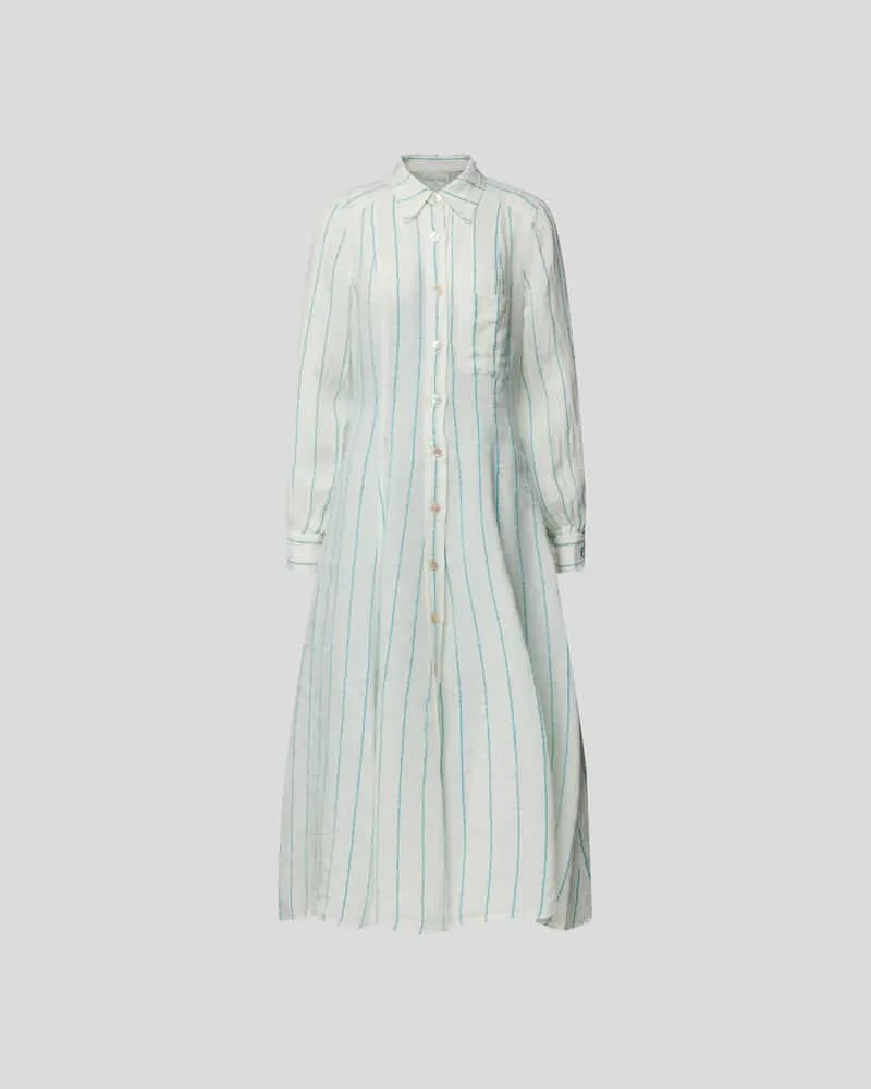 forte_forte Hemdblusenkleid mit Streifenmuster Weiss