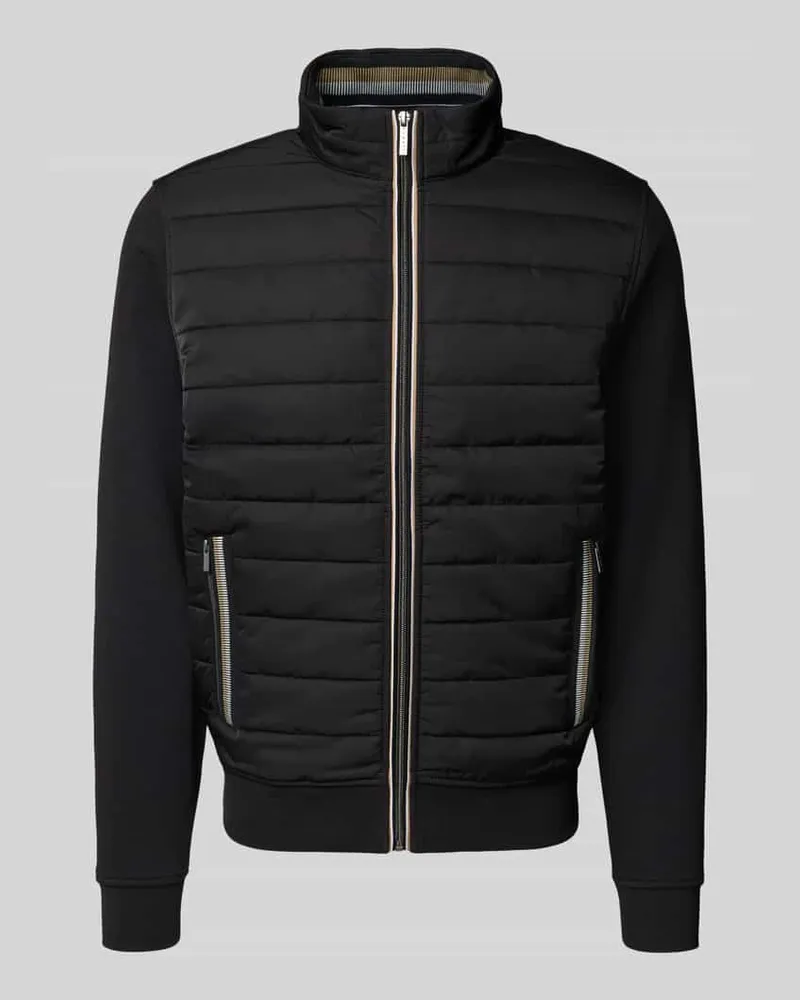 Bugatti Steppjacke mit Stehkragen und Reißverschlusstaschen Black