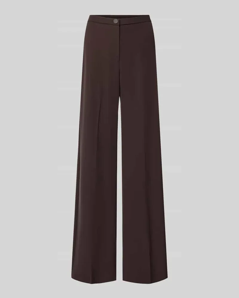 Rinascimento Wide Leg Stoffhose mit Knopfverschluss Dunkelbraun