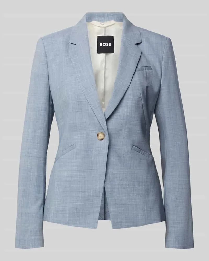 HUGO BOSS Slim Fit Kurzblazer aus reiner Schurwolle Modell 'JIA9 Hellblau