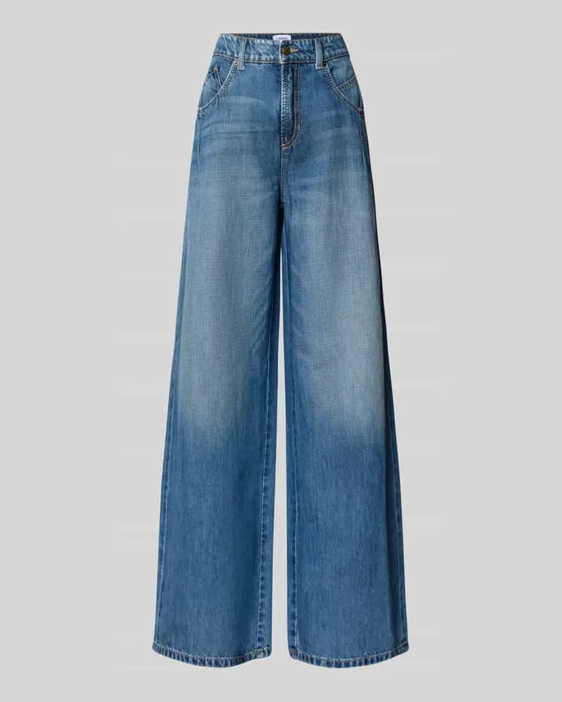 Cambio Wide Leg Jeans aus Baumwoll-Mix Modell 'PALAZZO Jeansblau