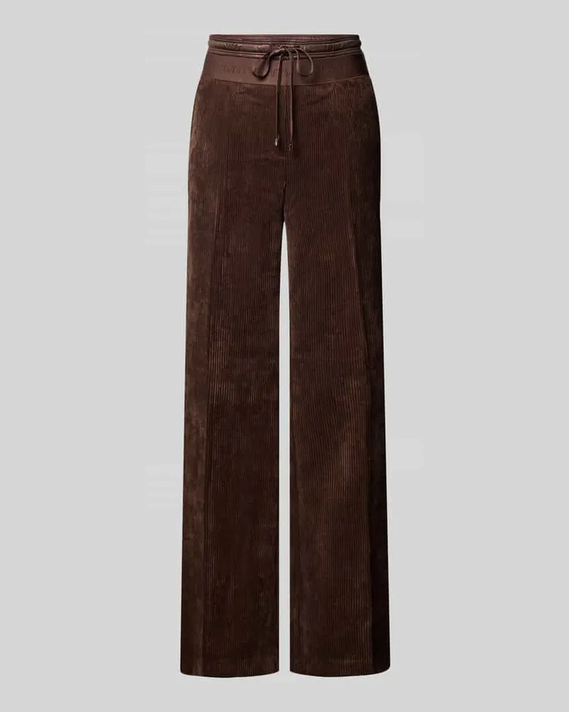 Cambio Loose Fit Cordhose mit Bundfalten Modell 'AVA DOUBLE JOGG Dunkelbraun