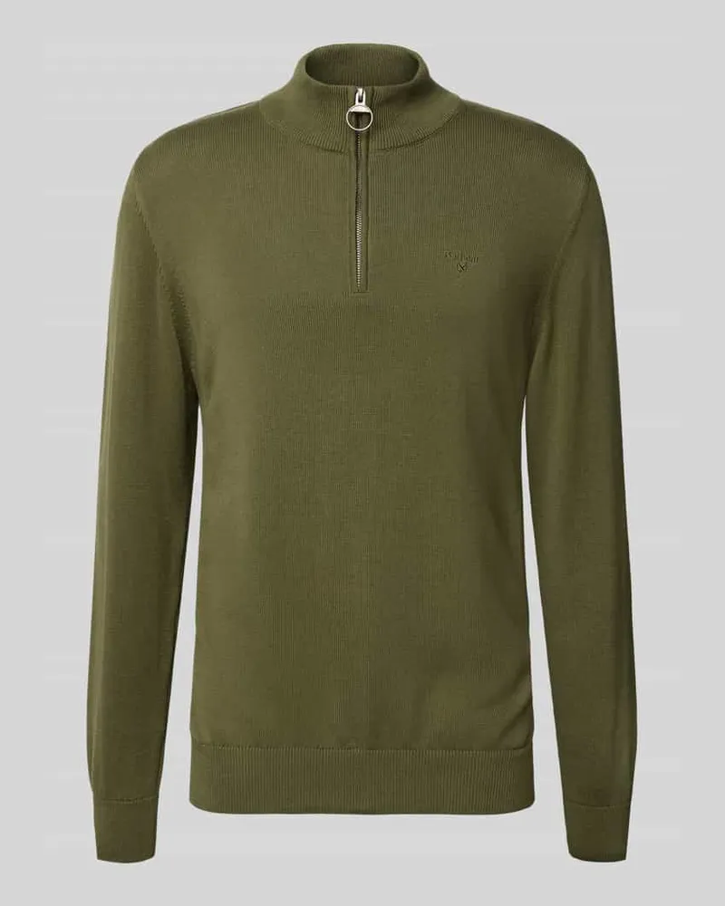 Barbour Regular Fit Troyer aus reiner Baumwolle Modell 'HALF ZIP Oliv