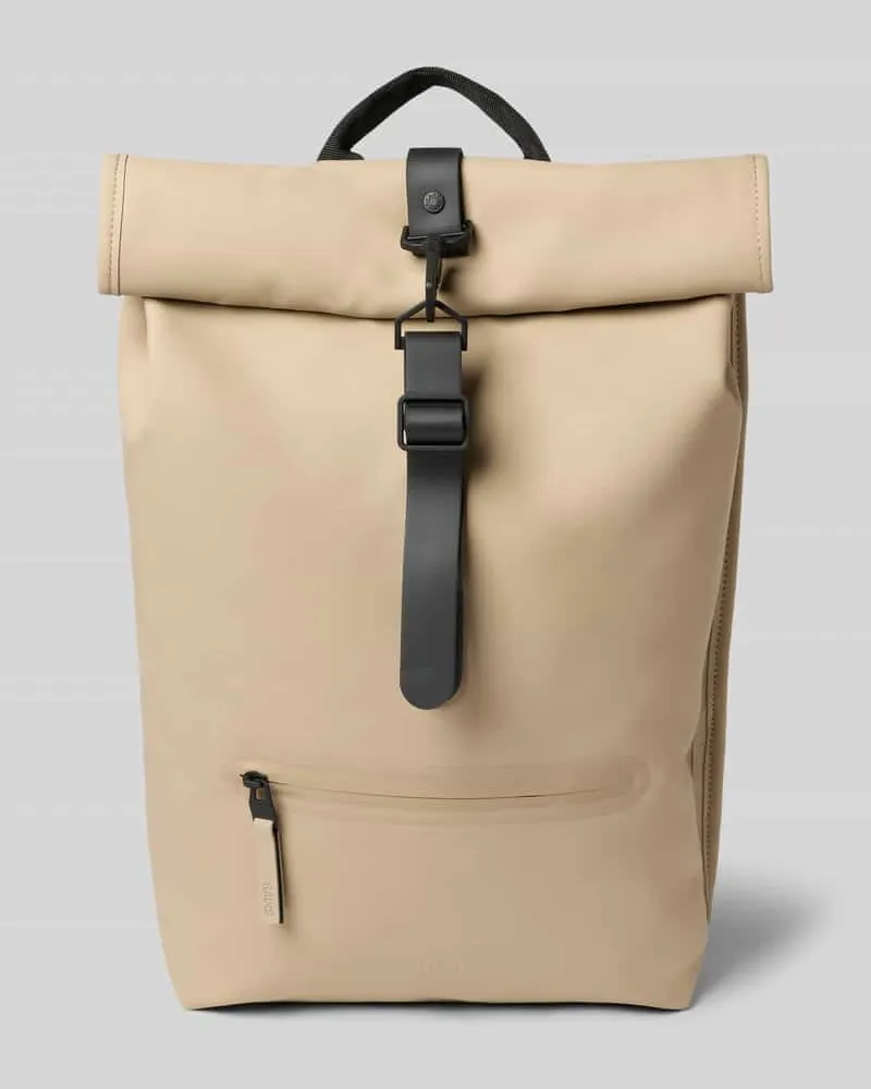 RAINS Rolltop-Rucksack mit verstellbaren Schulterriemen Beige
