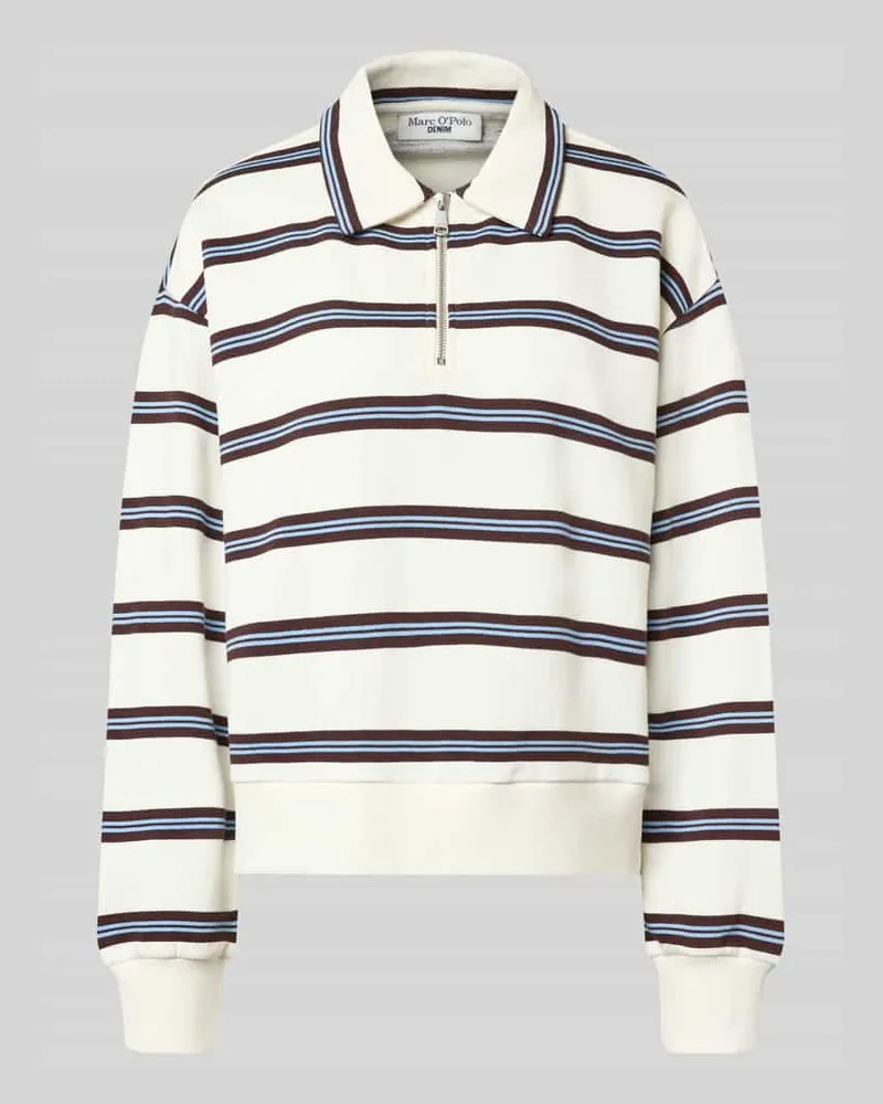 Marc O'Polo Relaxed Fit Sweatshirt aus reiner Baumwolle Offwhite