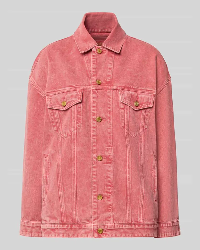 Michael Kors Oversized Jeansjacke mit Brusttaschen Rosa