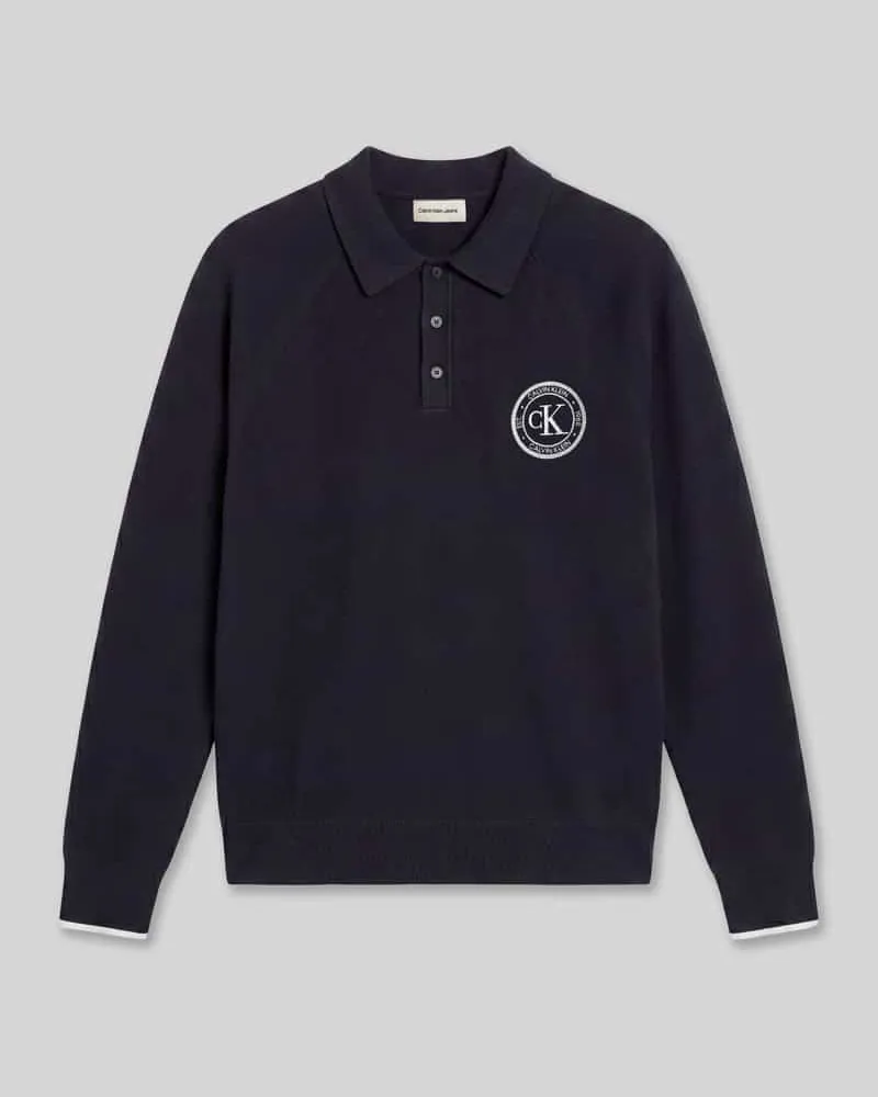 Calvin Klein Relaxed Fit Pullover aus Baumwoll-Mix Marine