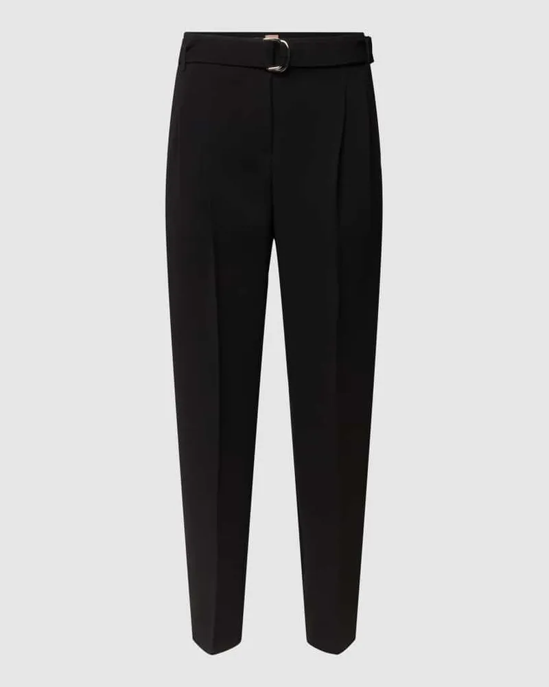 HUGO BOSS Hose mit Stoffgürtel Modell 'Tapia Black