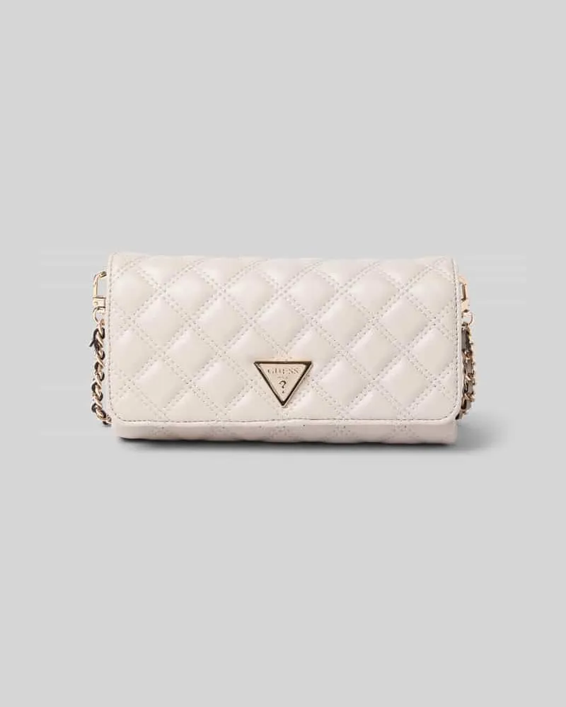 Guess Clutch mit Steppnähten und Label-Applikation Modell 'GIULLY II Stein