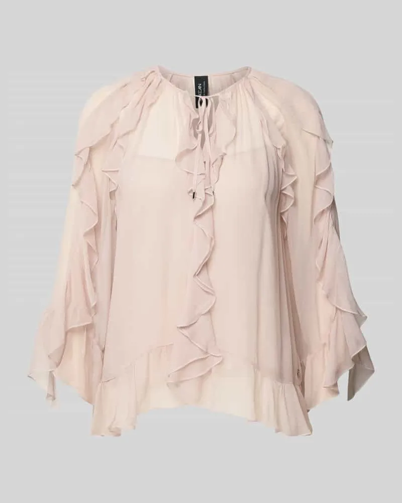 Marc Cain Bluse aus Viskose mit Volants Kitt
