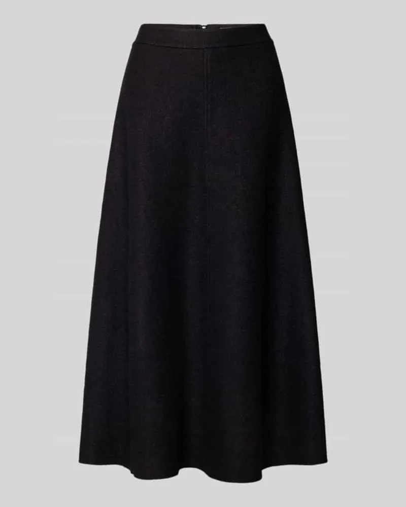 Marc O'Polo Ausgestellter Midi-Rock aus Viskose-Woll-Mix Black