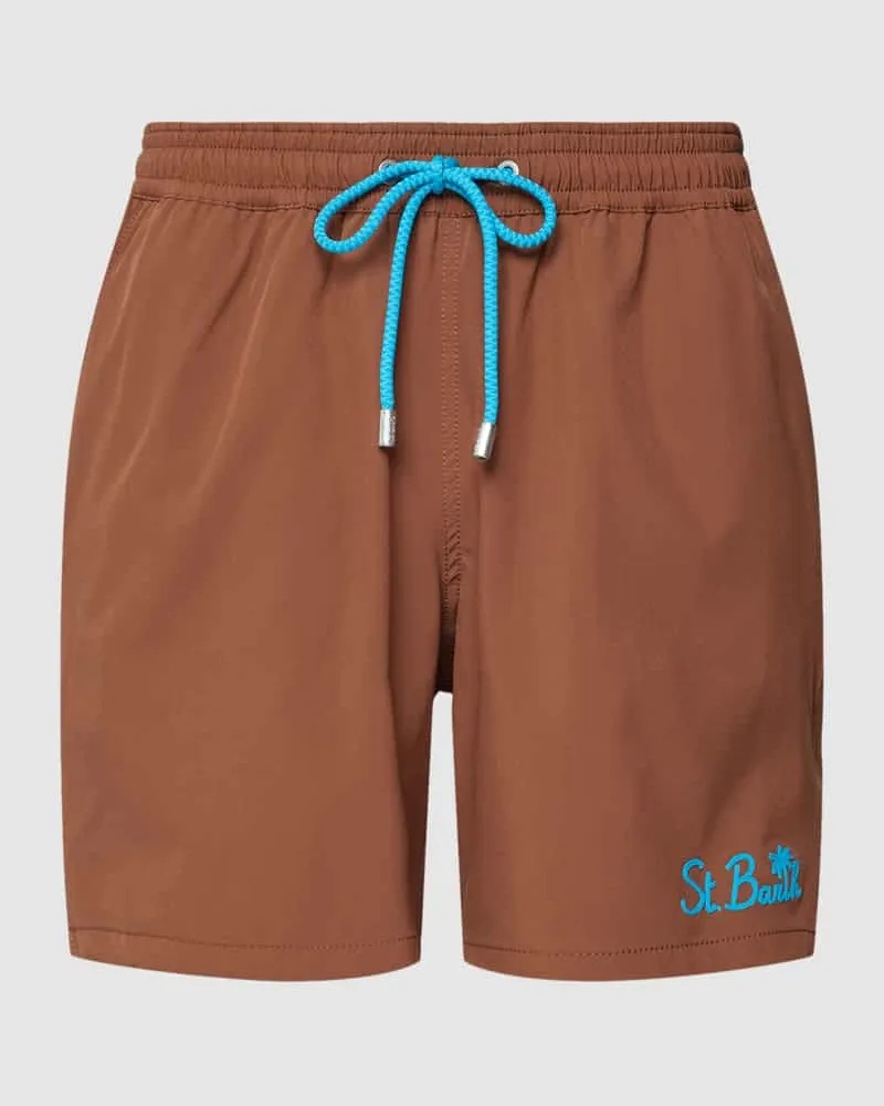 MC2 Saint Barth Badehose mit Label-Stitching Modell 'COMFORT Mittelbraun