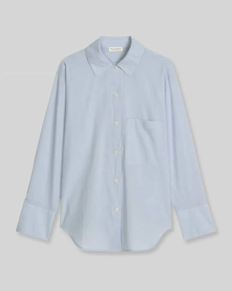 Marc O'Polo Relaxed Fit Bluse aus reiner Baumwolle mit Rücken-Detail Hellblau