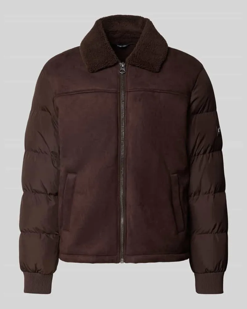 Antony Morato Steppjacke mit Kragen aus Teddyfell Mittelbraun