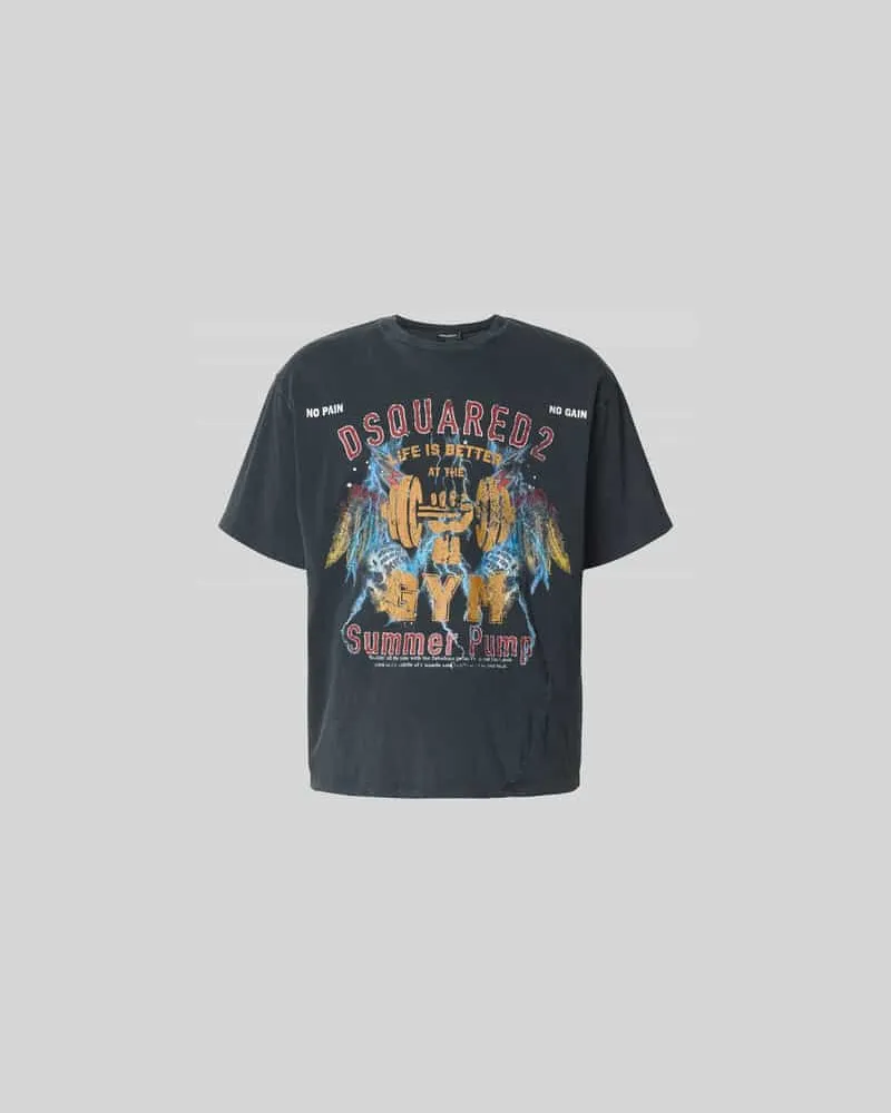 Dsquared2 T-Shirt aus reiner Baumwolle Anthrazit