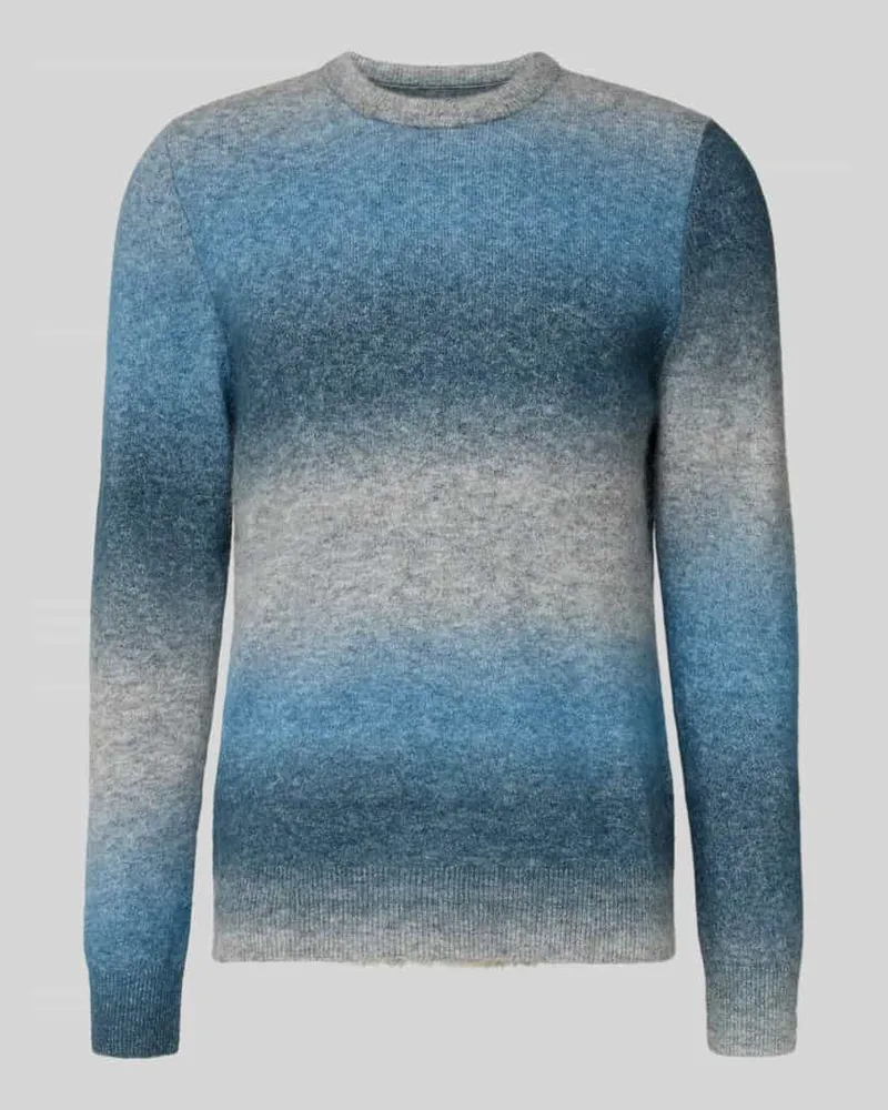Samsøe & Samsøe Slim Fit Pullover mit Woll-Alpaka-Anteil in Strick-Optik Hellblau