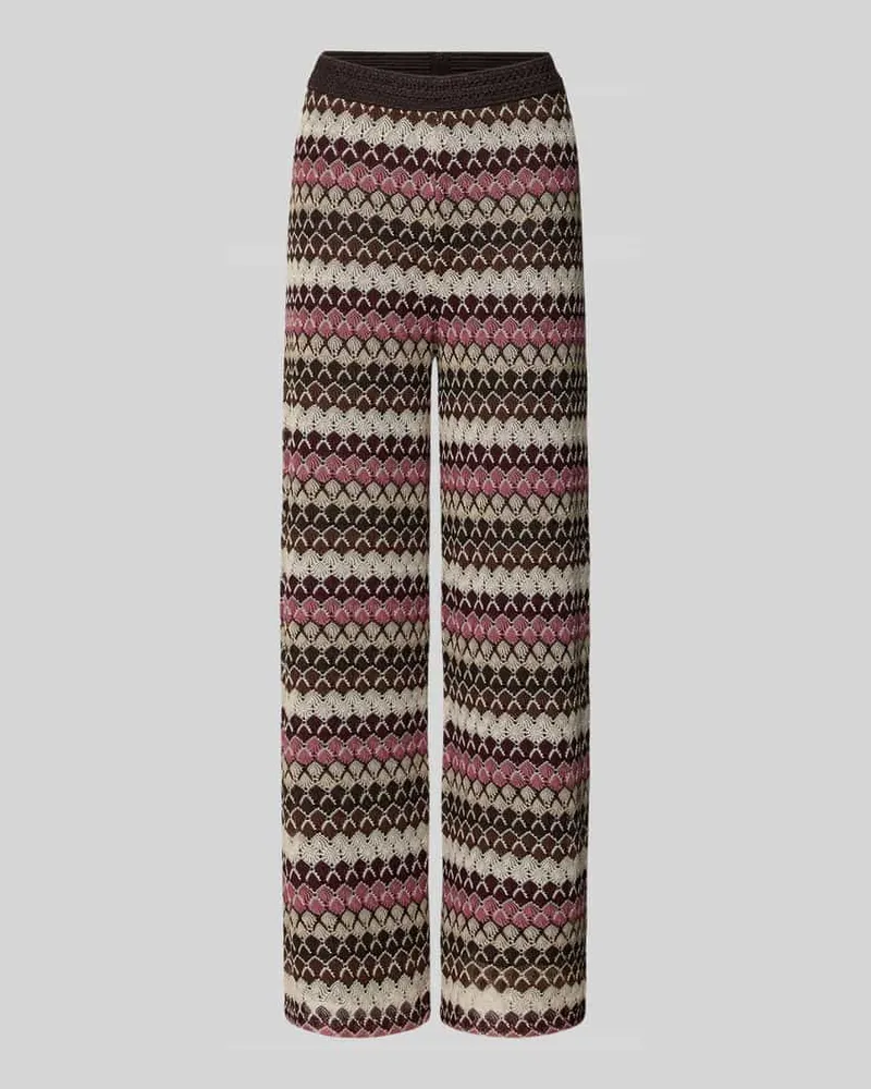 More & More Hose im Allover-Look mit elastischem Bund Bordeaux