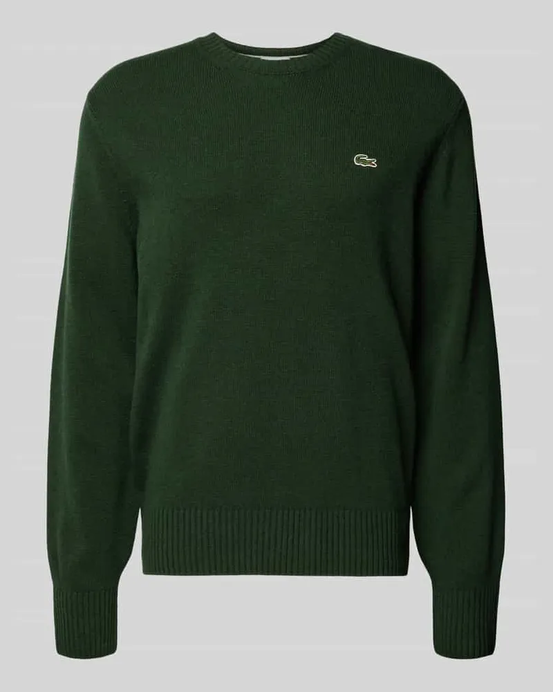 Lacoste Regular Fit Strickpullover aus reiner Wolle Dunkelgruen