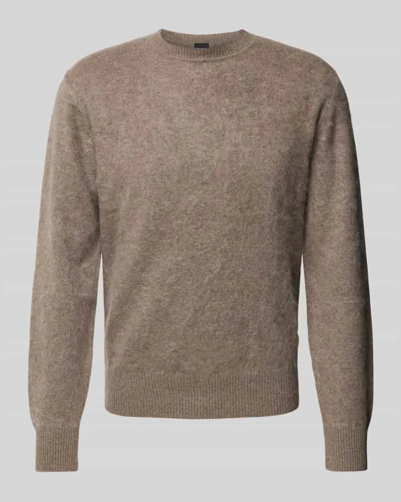 HUGO BOSS Regular Fit Strickpullover aus reinem Kaschmir Modell 'ESCRITO Beige