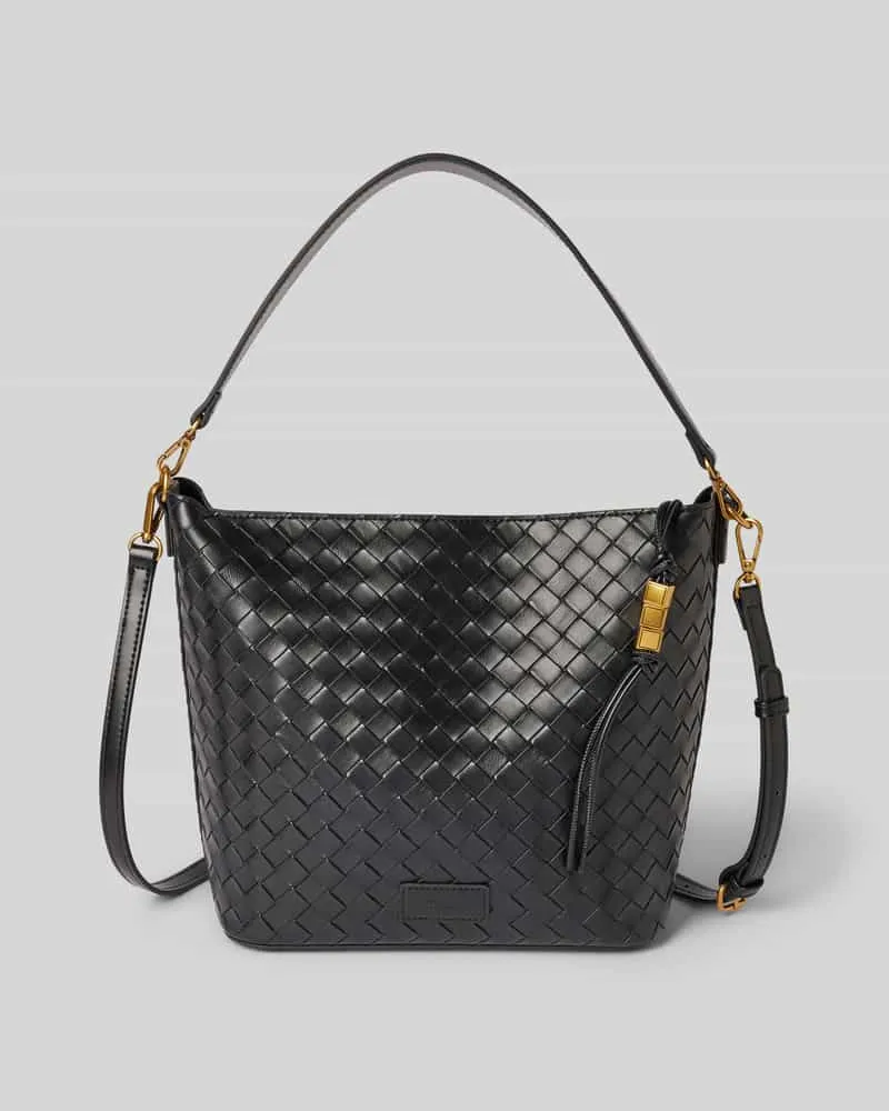 SEIDENFELT Handtasche in Flecht-Optik Modell 'KINNA HOBO Black