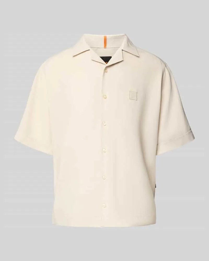 HUGO BOSS Relaxed Fit Freizeithemd Lyocell-Mix Modell 'LAPISY Sand