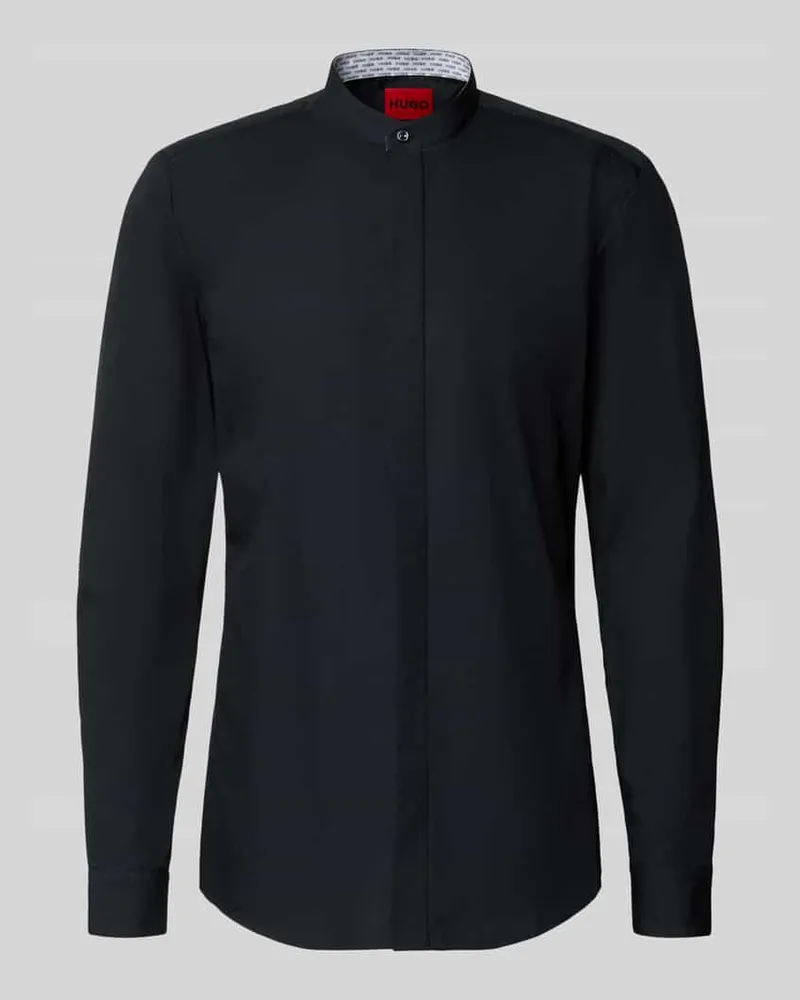 HUGO BOSS Slim Fit Businesshemd aus reiner Baumwolle Modell 'KALEB Black