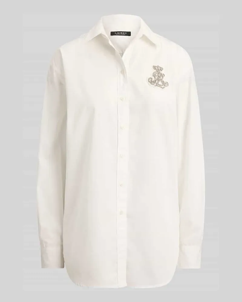 Ralph Lauren Oversized Hemdbluse aus reiner Baumwolle Weiss