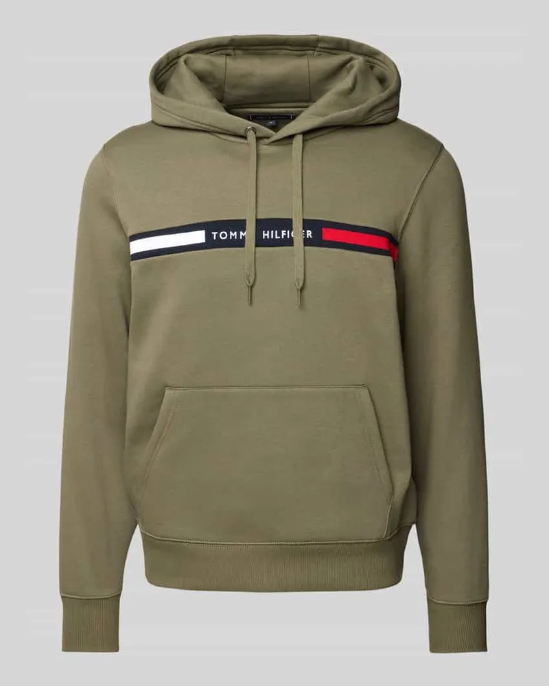 Tommy Hilfiger Hoodie mit Label-Stitching Oliv