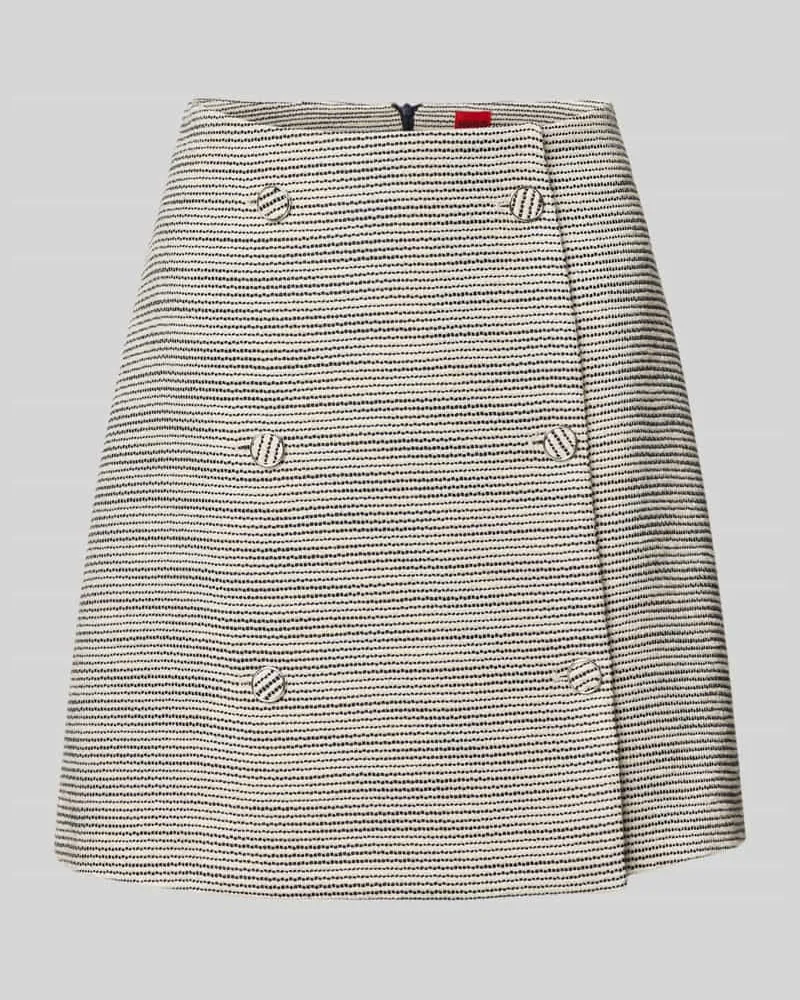 HUGO BOSS Eng anliegender Mini-Rock mit doppelreihiger Knopfleiste Modell 'RALINEA Offwhite