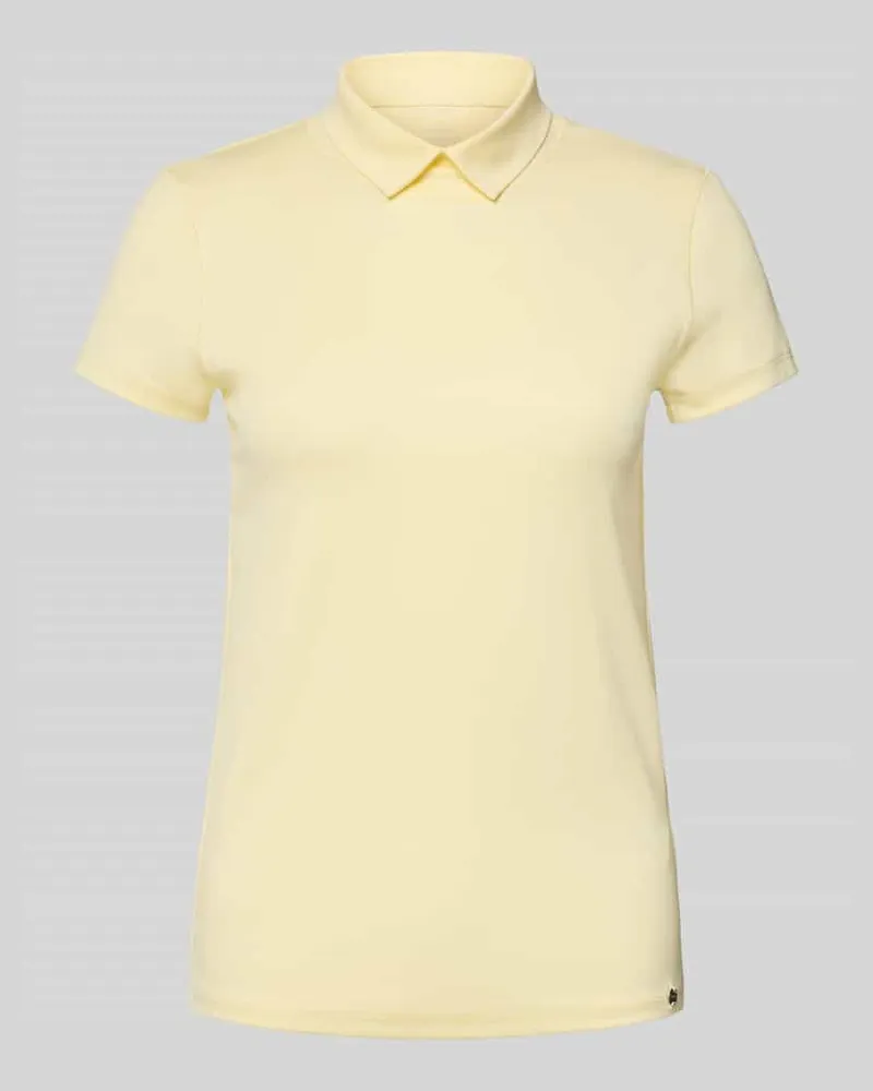 Marc Cain Slim Fit T-Shirt mit Polokragen Hellgelb