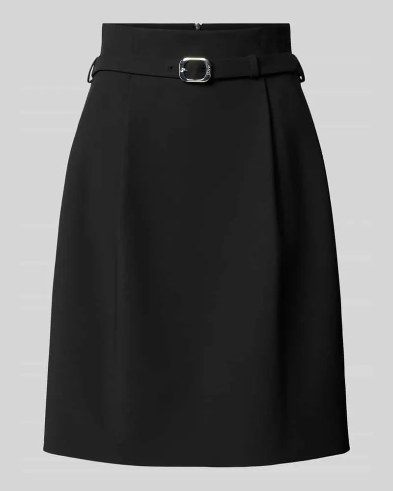 HUGO BOSS Knielanger Rock mit Bundfalten Modell 'Ralema Black