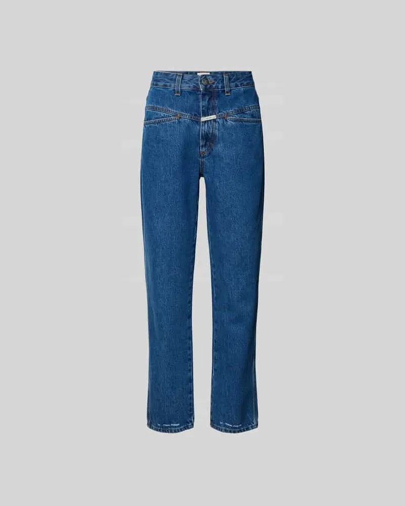 Closed Straight Fit Jeans mit Logo-Patch Jeansblau