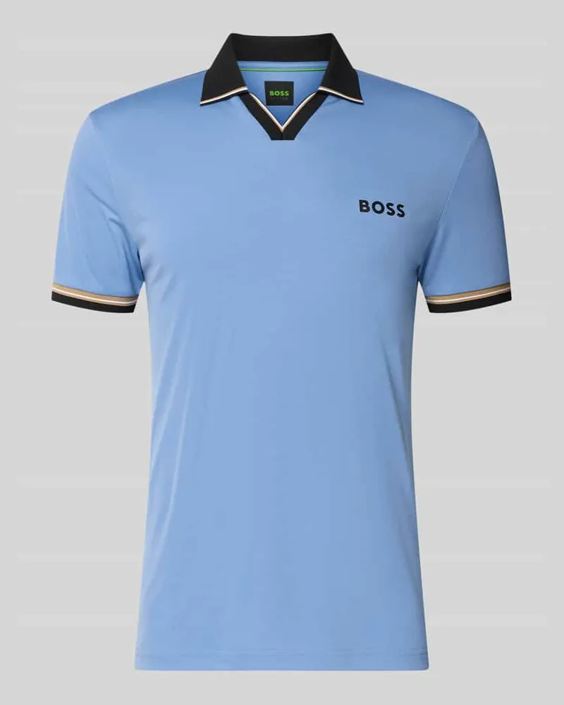 HUGO BOSS Slim Fit Poloshirt mit Label Print Modell 'PL_TOC SERVE 2 Ocean
