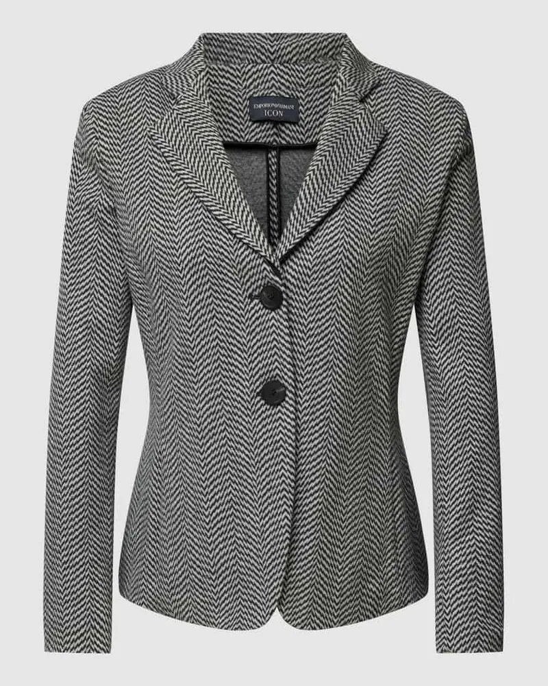 Emporio Armani Blazer mit Zickzack-Muster Mittelgrau